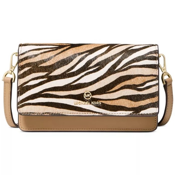 MICHAEL KORS Jet Set Calf Hair Charm Small Phone Crossbody NWT - Picture 1 of 9